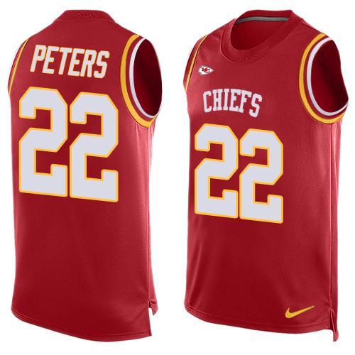 Nike Chiefs #22 Marcus Peters Red Team Color Men's Stitched NFL Limited Tank Top Jersey - Click Image to Close